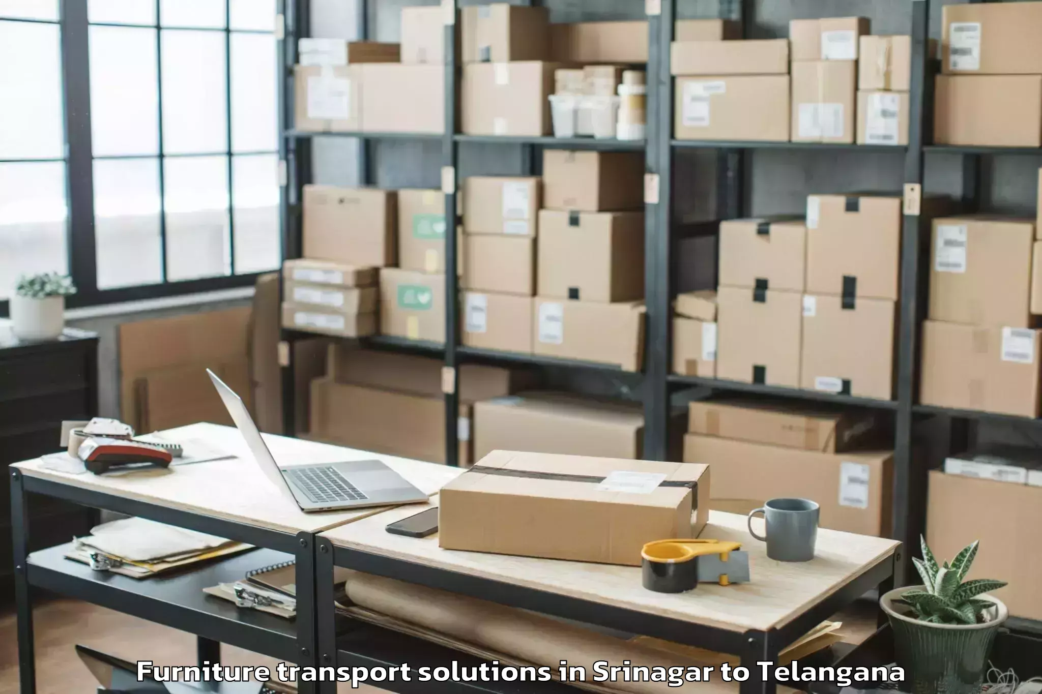 Professional Srinagar to Mudigonda Furniture Transport Solutions